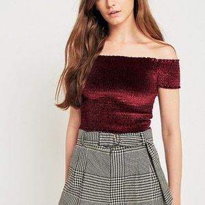Off the shoulder velvet top